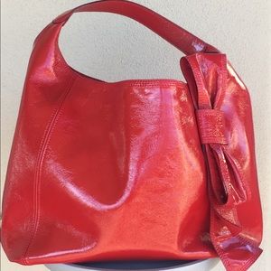 KATE SPADE Red, Bow, Patent Leather Shoulder Bag